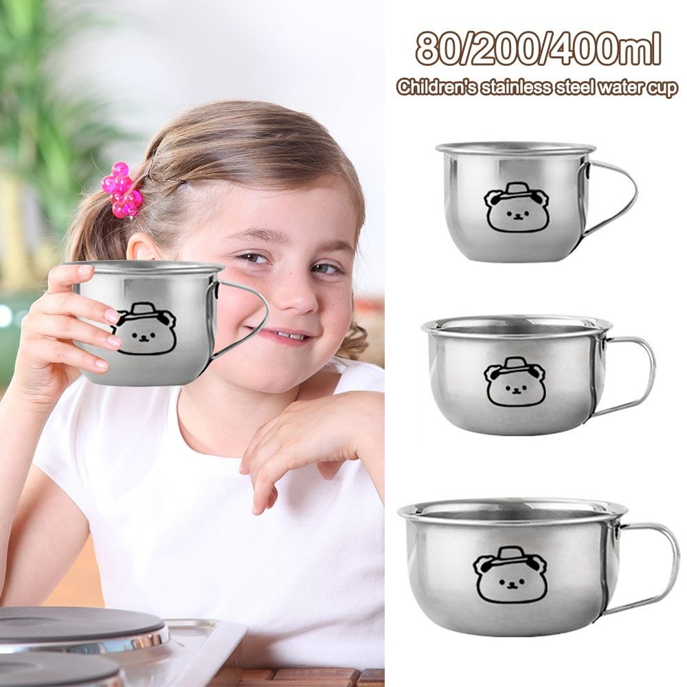 Coffee Tea With Milk - 80/200/400ml 어린이용 물컵, 곰돌이 디자인, 스테인리스