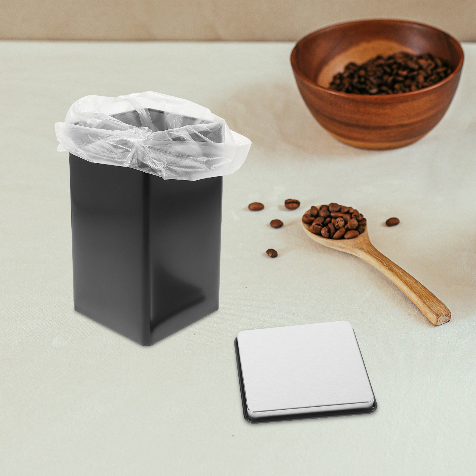 Coffee Tea Sugar - 뚜껑이 있는 4개의 주석 재질 차
