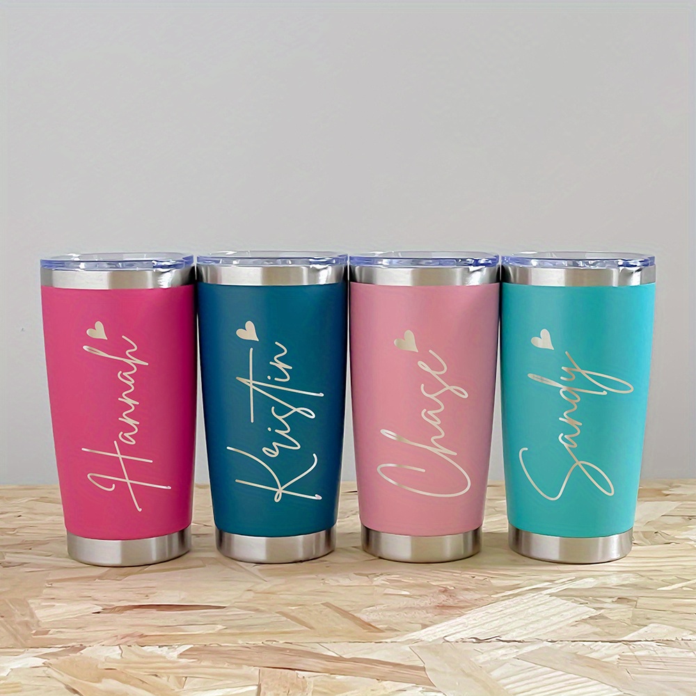 맞춤 이름 각인 20온스 스테인리스 스틸 텀블러, 하트 - Coffee Tea Name 리뷰 및 가격