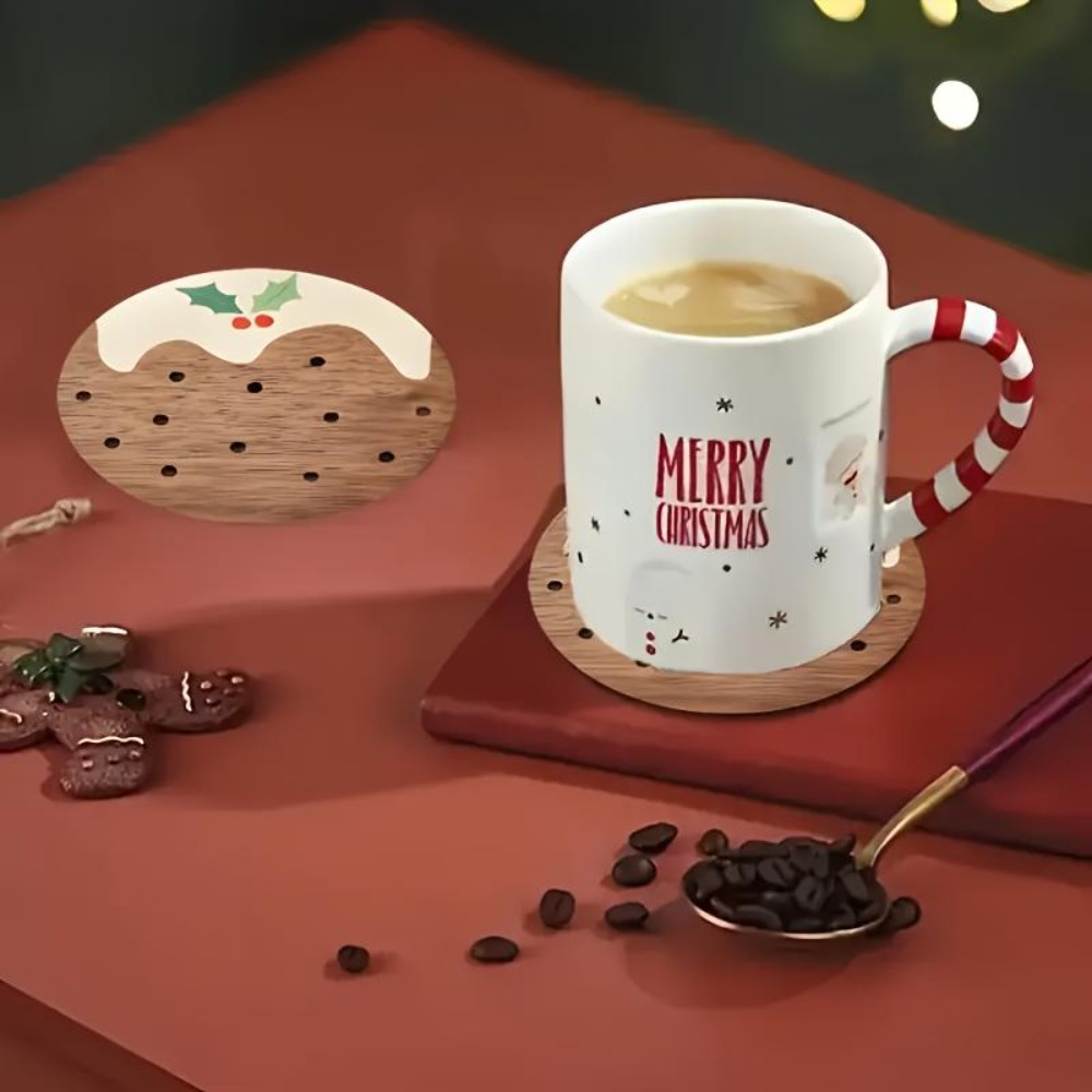 나무 컵받침 세트 푸딩 스타일 내열 컵매트 커피 차 유 - Coffee Tea And Sugar Set 리뷰 및 가격